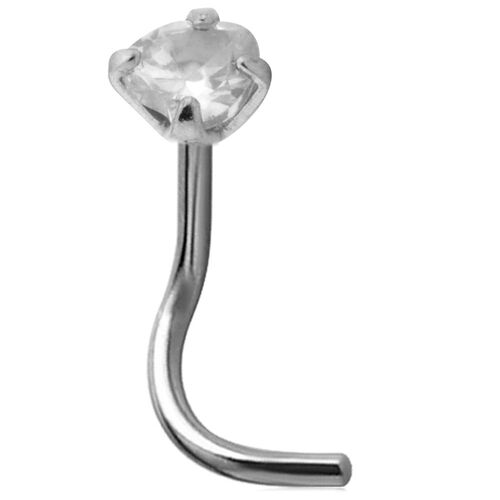 Steel Basicline® Crystal Heart Setting Nose Stud