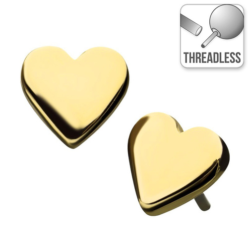 Threadless 14ct Yellow Gold Heart Attachment