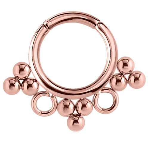 Rose Gold PVD Beaded Hinged Segment Ring