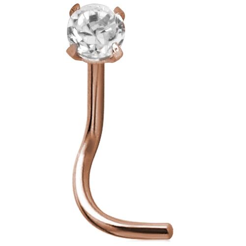 Rose Gold PVD Prong Set Nose Stud