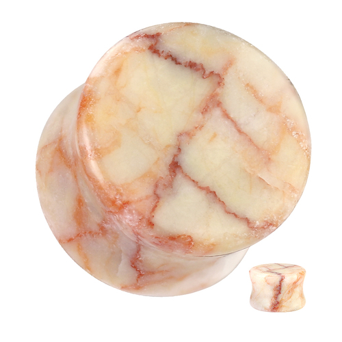 Red Net Jasper Double Flare Stone Plug - 6mm