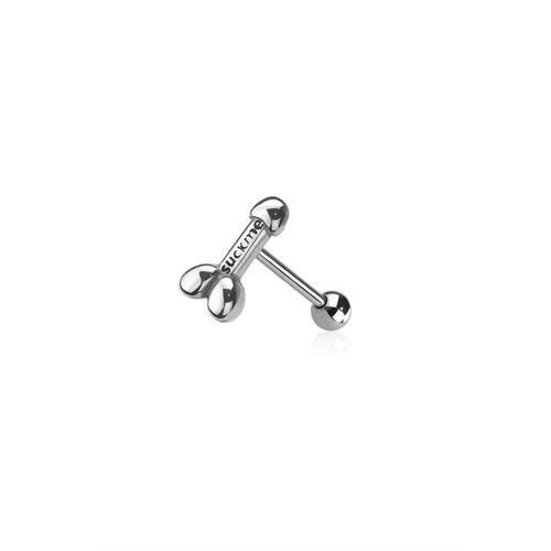 Penis (suck me) 316l surgical steel tongue barbell