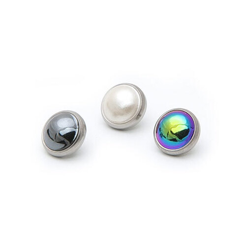 Titanium Swarovski Synthetic Pearl Cabochon