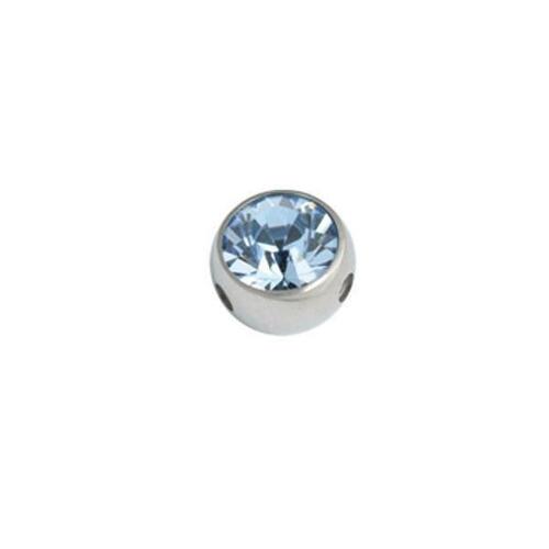 Titanium Highline® Jewelled Quad Threaded Ball : 1.6mm (14ga) x 8mm x Light Sapphire