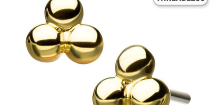 Invictus Threadless 14ct Yellow Gold Small Tri Bead Attachment