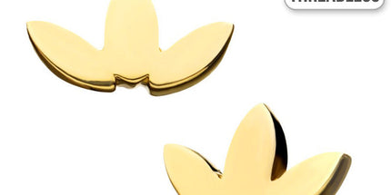 Invictus Threadless 14ct Yellow Gold 3 Leaf Attachment