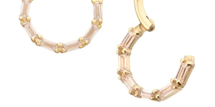 Invictus 14Kt Yellow Gold 6-Cluster Baguette Prong Gem Front Facing Hinged Segment Clicker