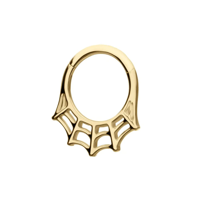 Invictus 14Kt Gold Spiderweb Front Facing Hinged Segment Clicker
