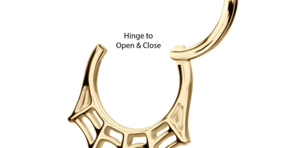 Invictus 14Kt Gold Spiderweb Front Facing Hinged Segment Clicker