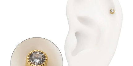 Invictus 14Kt Yellow Gold M0.8 Internally Threaded Milgrain Edge Round Gem Top