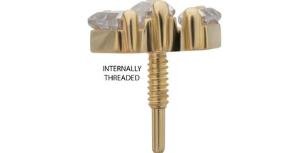 Invictus 14Kt Yellow Gold M0.8 Internally Threaded Prong Set Triple Baguette Cluster Top