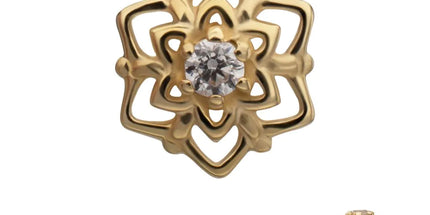 Invictus 14Kt Yellow Gold M0.8 Internally Threaded Mandala Gem Top