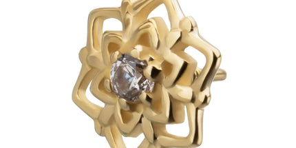 Invictus 14Kt Yellow Gold M0.8 Internally Threaded Mandala Gem Top