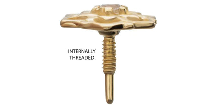 Invictus 14Kt Yellow Gold M0.8 Internally Threaded Mandala Gem Top