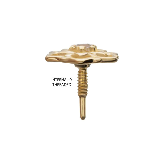 Invictus 14Kt Yellow Gold M0.8 Internally Threaded Mandala Gem Top