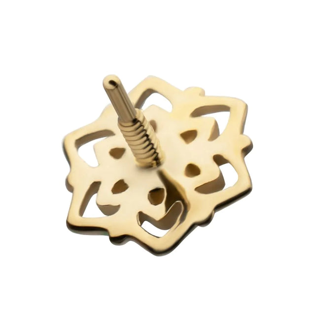 Invictus 14Kt Yellow Gold M0.8 Internally Threaded Mandala Gem Top