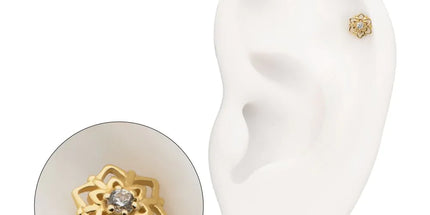 Invictus 14Kt Yellow Gold M0.8 Internally Threaded Mandala Gem Top