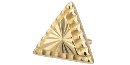 Invictus 14Kt Yellow Gold M0.8 Internally Threaded Milgrain Edge Corrugated Triangle Top