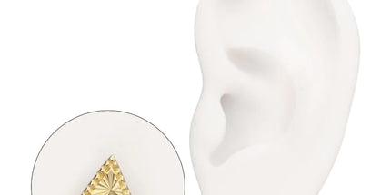 Invictus 14Kt Yellow Gold M0.8 Internally Threaded Milgrain Edge Corrugated Triangle Top