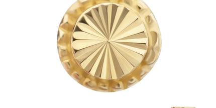 Invictus 14Kt Yellow Gold M0.8 Internally Threaded Milgrain Edge Corrugated Round Top