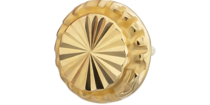 Invictus 14Kt Yellow Gold M0.8 Internally Threaded Milgrain Edge Corrugated Round Top