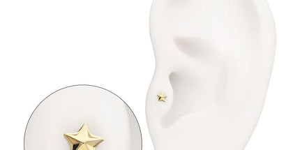 Invictus 14Kt Yellow Gold M0.8 Internally Threaded Nautical Star Top