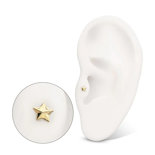 Invictus 14Kt Yellow Gold M0.8 Internally Threaded Nautical Star Top