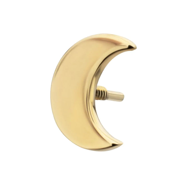 Invictus 14Kt Yellow Gold M0.8 Internally Threaded Crescent Moon Top