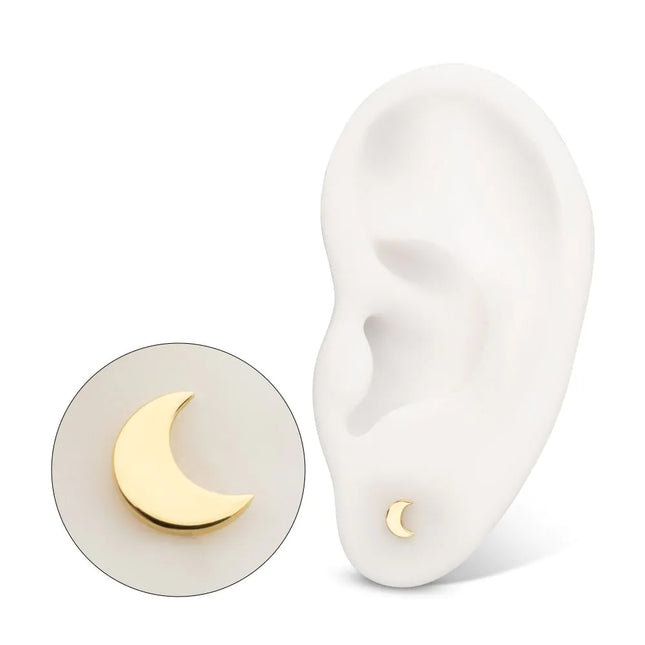 Invictus 14Kt Yellow Gold M0.8 Internally Threaded Crescent Moon Top