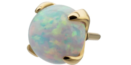 Invictus 14Kt Yellow Gold M0.8 Internally Threaded 4-Prong Round Opal Top