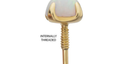 Invictus 14Kt Yellow Gold M0.8 Internally Threaded 4-Prong Round Opal Top