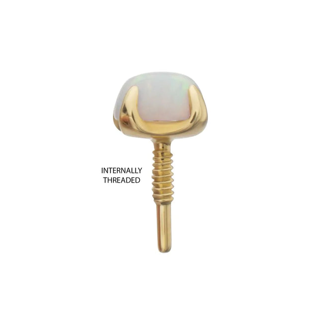 Invictus 14Kt Yellow Gold M0.8 Internally Threaded 4-Prong Round Opal Top