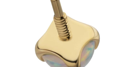 Invictus 14Kt Yellow Gold M0.8 Internally Threaded 4-Prong Round Opal Top