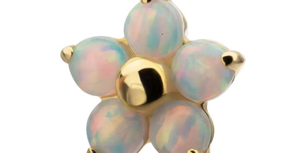Invictus 14Kt Yellow Gold M0.8 Internally Threaded 5-Petal Opal Flower Top