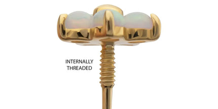 Invictus 14Kt Yellow Gold M0.8 Internally Threaded 5-Petal Opal Flower Top
