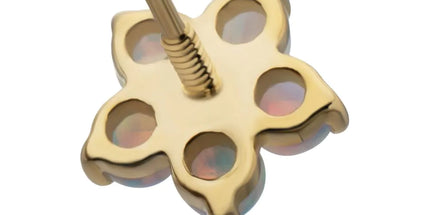 Invictus 14Kt Yellow Gold M0.8 Internally Threaded 5-Petal Opal Flower Top