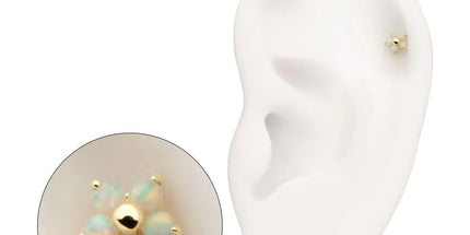 Invictus 14Kt Yellow Gold M0.8 Internally Threaded 5-Petal Opal Flower Top