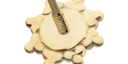 Invictus 14Kt Yellow Gold M0.8 Internally Threaded Beaded Flower Opal Top