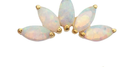 Invictus 14Kt Yellow Gold M0.8 Internally Threaded 5-Cluster Marquise Opal Fan Top