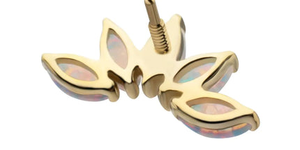 Invictus 14Kt Yellow Gold M0.8 Internally Threaded 5-Cluster Marquise Opal Fan Top