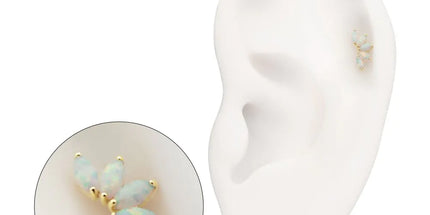 Invictus 14Kt Yellow Gold M0.8 Internally Threaded 5-Cluster Marquise Opal Fan Top