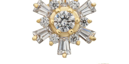 Invictus 14Kt Yellow Gold M0.8 Internally Threaded Radiant Flare Cluster Top