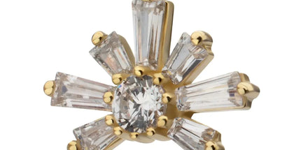 Invictus 14Kt Yellow Gold M0.8 Internally Threaded Sunray Cluster Top