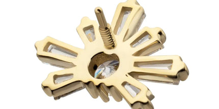 Invictus 14Kt Yellow Gold M0.8 Internally Threaded Sunray Cluster Top