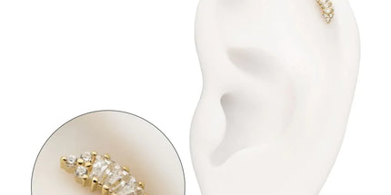 Invictus 14Kt Yellow Gold M0.8 Internally Threaded Crown Baguette Cluster Top