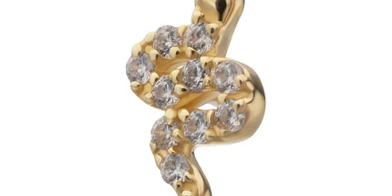 Invictus 14Kt Yellow Gold M0.8 Internally Threaded Pave Gem Snake Top