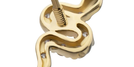 Invictus 14Kt Yellow Gold M0.8 Internally Threaded Pave Gem Snake Top