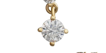 Invictus 14Kt Yellow Gold M0.8 Internally Threaded Double 4-Prong Gem Dangle Top