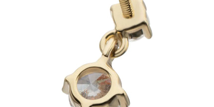 Invictus 14Kt Yellow Gold M0.8 Internally Threaded Double 4-Prong Gem Dangle Top