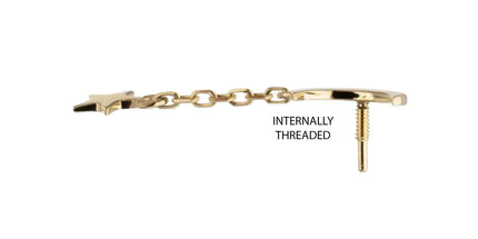 Invictus 14Kt Yellow Gold M0.8 Internally Threaded Crescent Moon Top with Dangle Star